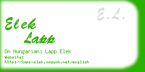elek lapp business card